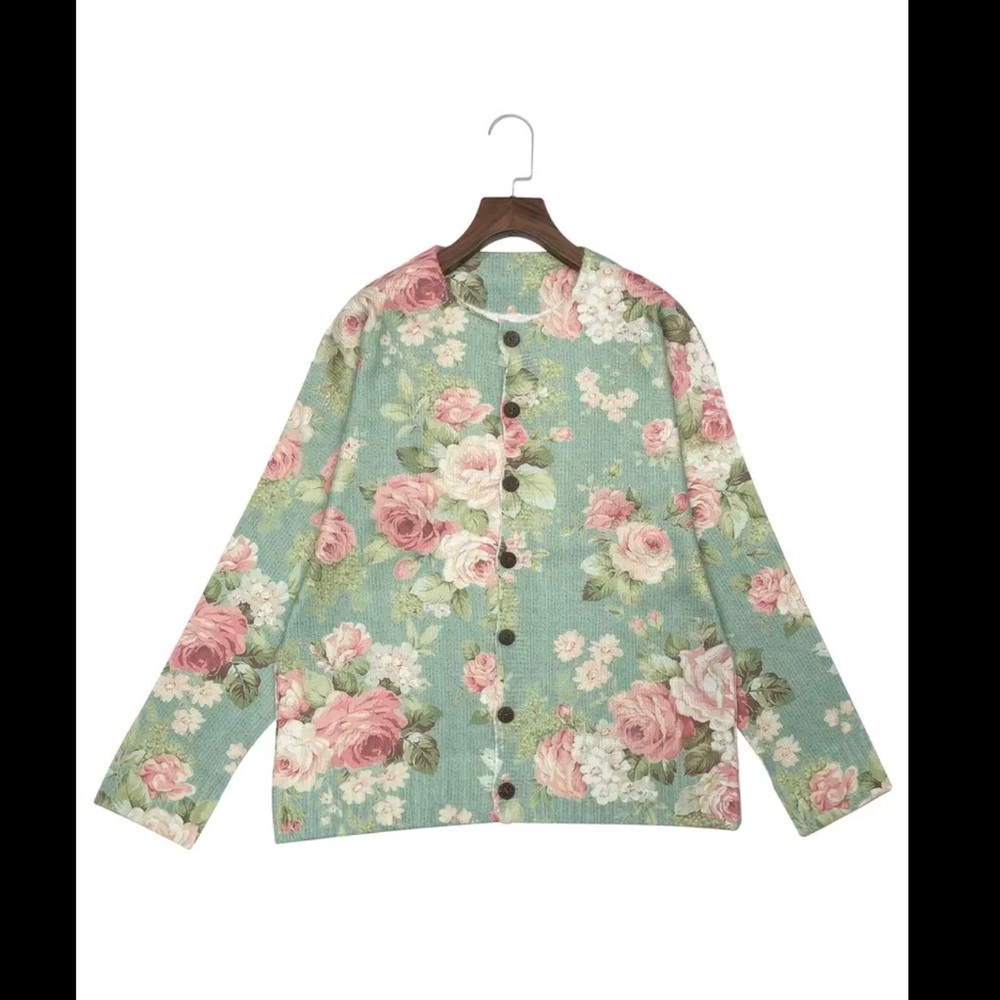 Floral Knit Cardigan Sweater - Picture 4 of 5